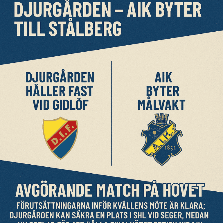 Gidlöf fortsätter i mål för Djurgården – AIK byter till Stålberg