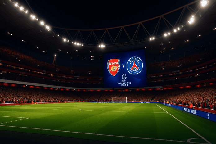 Inuti Emirates Stadium inför semifinalen mellan Arsenal och PSG i Champions League 2025