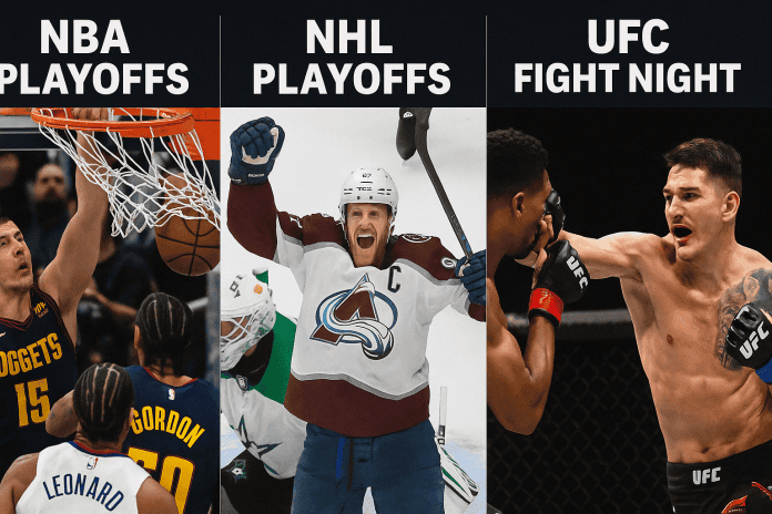 NBA-slutspel, NHL-slutspel och UFC Fight Night – nattens höjdpunkter från amerikansk idrott 2025.