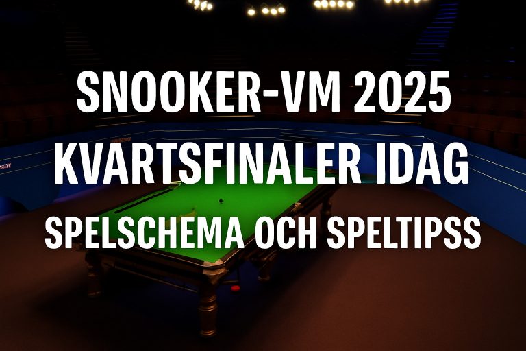 🎱 Kvartsfinaldrama i Snooker-VM 2025 – Idag avgörs mycket i Crucible!