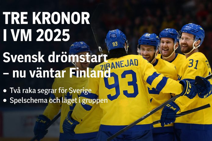 Sveriges hockeylandslag firar seger i VM 2025 i Globen