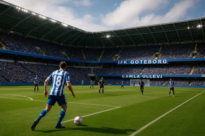 IFK Göteborg i anfall på Gamla Ullevi under match i Allsvenskan.