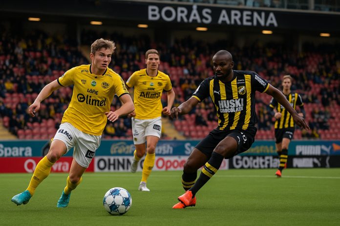 Spelare från Elfsborg och Häcken i duell på Borås Arena under allsvensk match