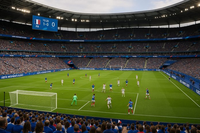 Frankrike attackerar i match mot Wales under damernas EM 2025