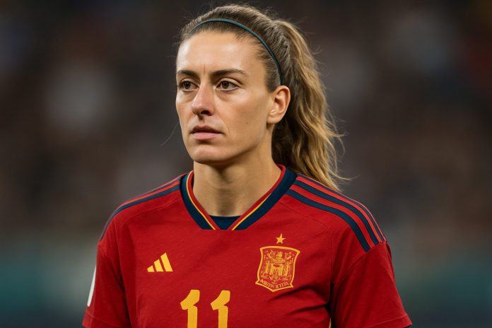Alexia Putellas i Spaniens landslagströja inför EM-matchen mot Italien