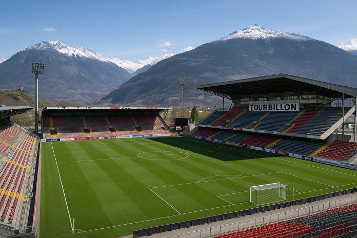 Stade de Tourbillon i Schweiz – spelplats för Portugal–Belgien i damernas EM 2025