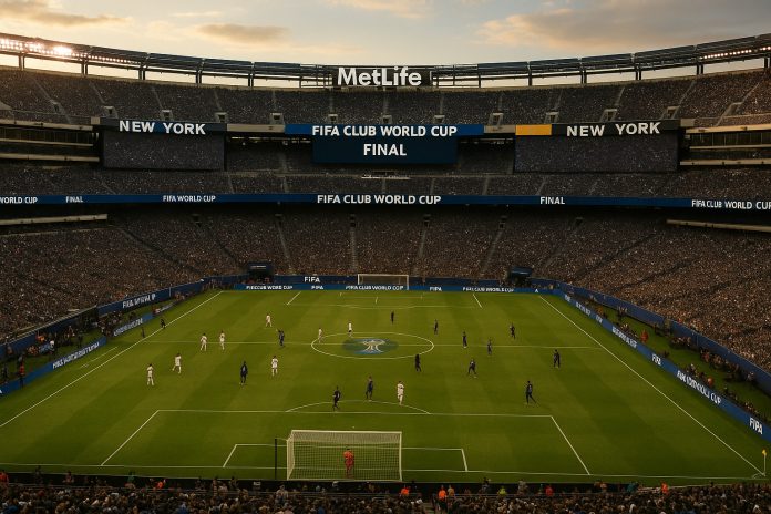 Fullsatt MetLife Stadium under finalen i VM för klubblag