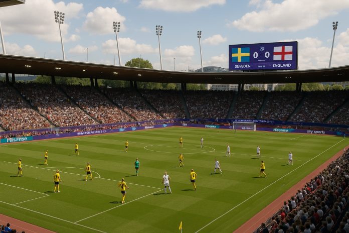 Sverige mot England i EM-kvartsfinal på Letzigrund – fullsatt arena i Zürich