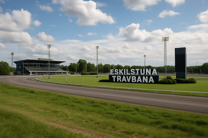 Eskilstuna travbana i sommarväder inför V86-omgången 16 juli 2025