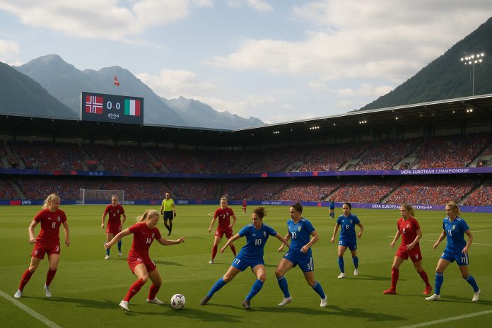 Norge mot Italien i damernas EM 2025