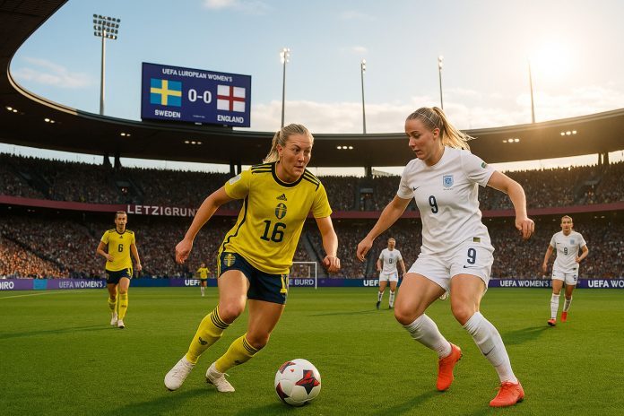 Sverige mot England i damernas EM 2025