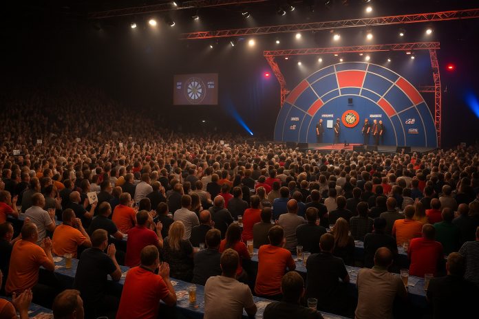 Publik på plats under World Matchplay 2025 i Blackpool