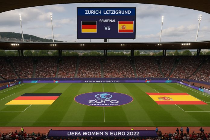 Tyskland mot Spanien i semifinalen i damernas EM 2025