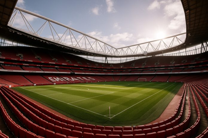 Emirates Stadium inför Premier League-premiären 2025