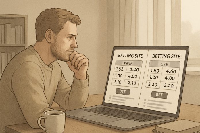 Man jämför två spelbolag på skärm – vilken passar bäst?