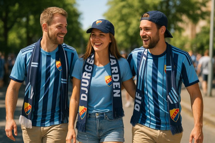 Djurgårdsfans inför Häcken Djurgården tv