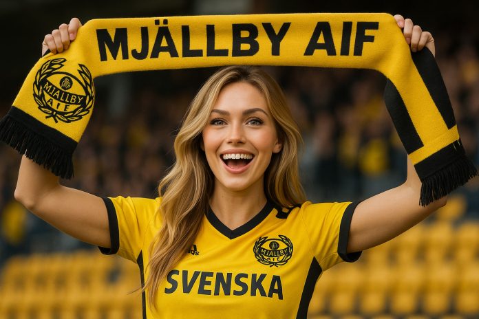 Mjällby Sirius tv – supporter på Strandvallen inför matchen 27 juli