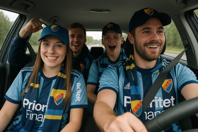 Djurgården-supportrar på väg till bortamatch mot Häcken – speltips Häcken Djurgården