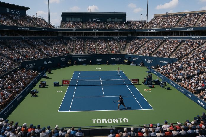 ATP Masters Toronto 2025 – fullsatt centercourt under match på Sobeys Stadium