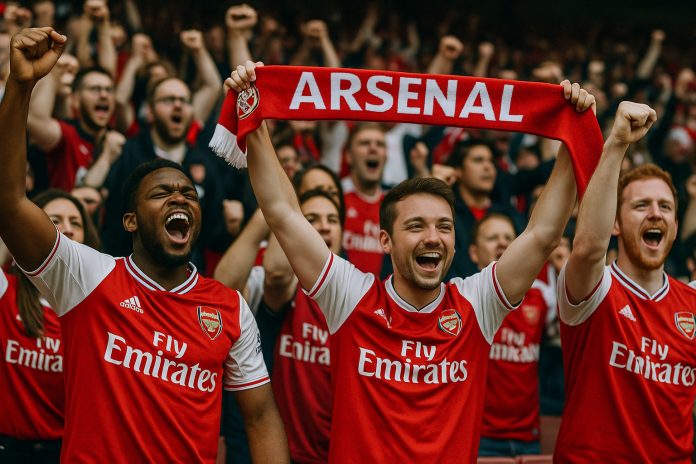 Arsenal fans hejar på sitt lag inför Arsenal – Newcastle 27 juli 2025