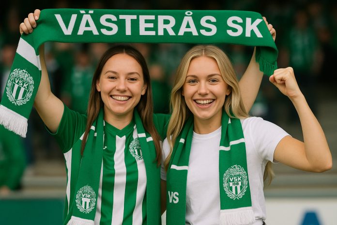 Västerås Trelleborg tv – supportrar från Västerås SK inför måndagsmatchen i Superettan