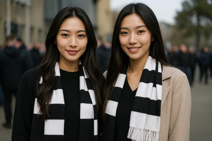 Fans inför K League All Stars Newcastle tv-matchen i Sydkorea