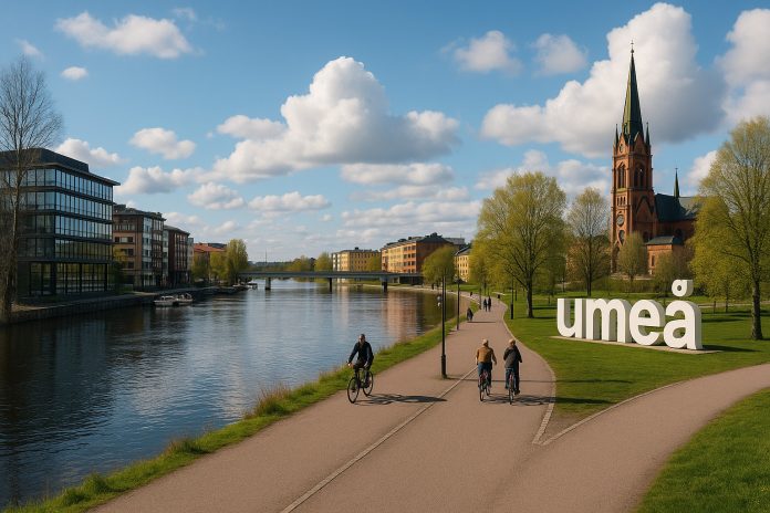 Umeå Falkenberg tv – stadsvy inför Superettanmatchen