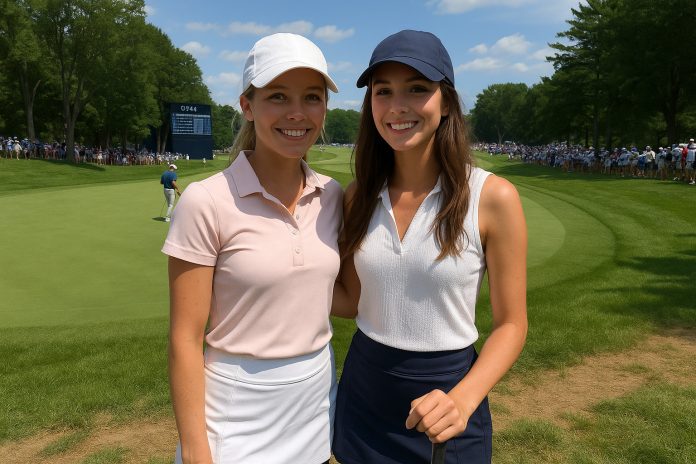 Två kvinnor på plats vid FedEx St Jude Championship 2025