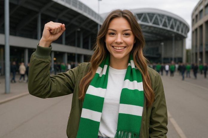 Norrköping Hammarby tv – supporter utanför arenan inför matchen