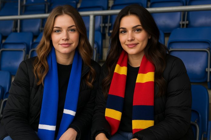 Leksand Djurgården tv – supportrar på läktaren inför träningsmatchen i Ludvika