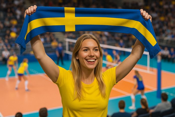 Volleyboll-VM 2025 damer – svensk supporter på läktaren