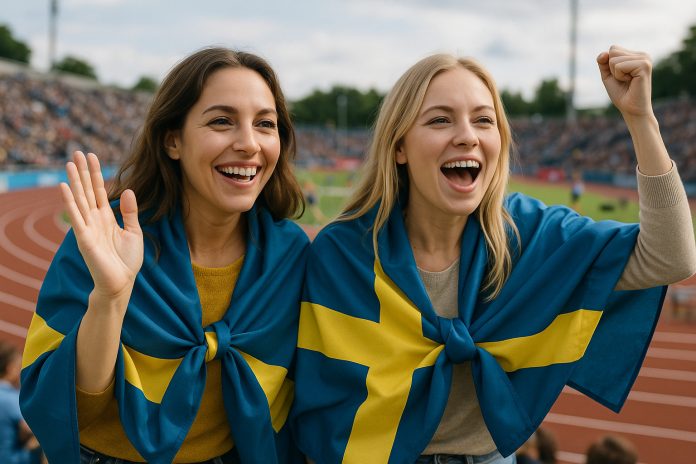Svenska fans på friidrottsarena inför Diamond League Silesia 2025