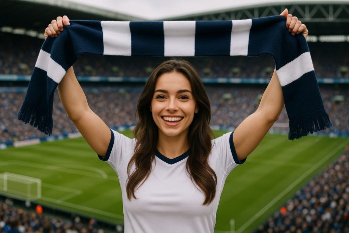 Tottenham Burnley tv – supporter på läktaren inför matchen