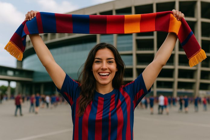 Mallorca Barcelona tv – glad supporter utanför arenan