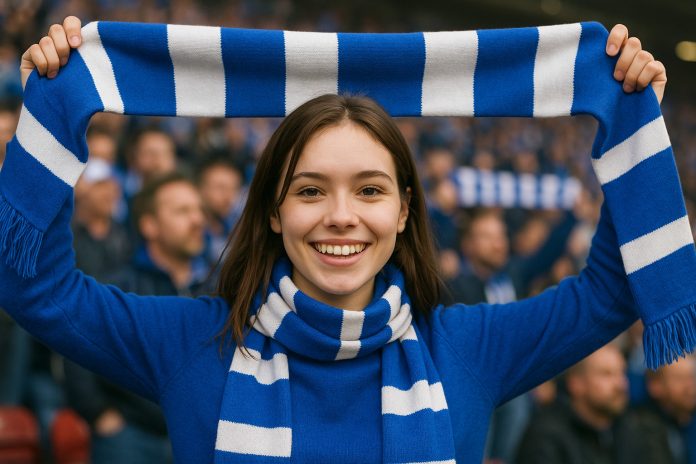 IFK Göteborg AIK tv – glad supporter på Gamla Ullevi