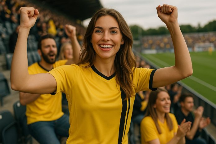 Speltips Mjällby Djurgården – glada supportrar på läktaren