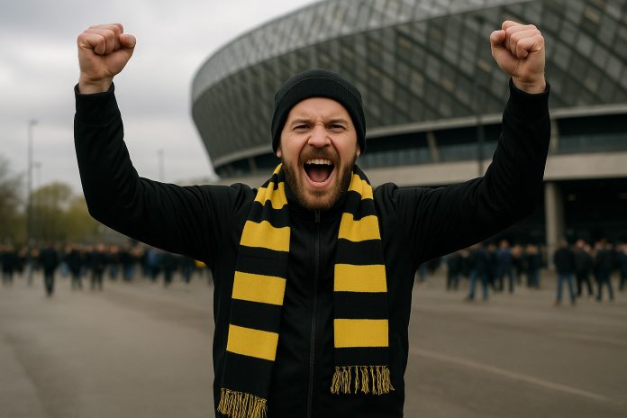 Malmö FF AIK tv – AIK-supporter utanför arenan