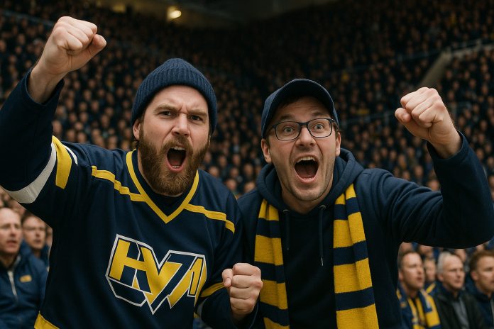HV71 mot Rögle i träningsmatch i Husqvarna Garden 6 september 2025
