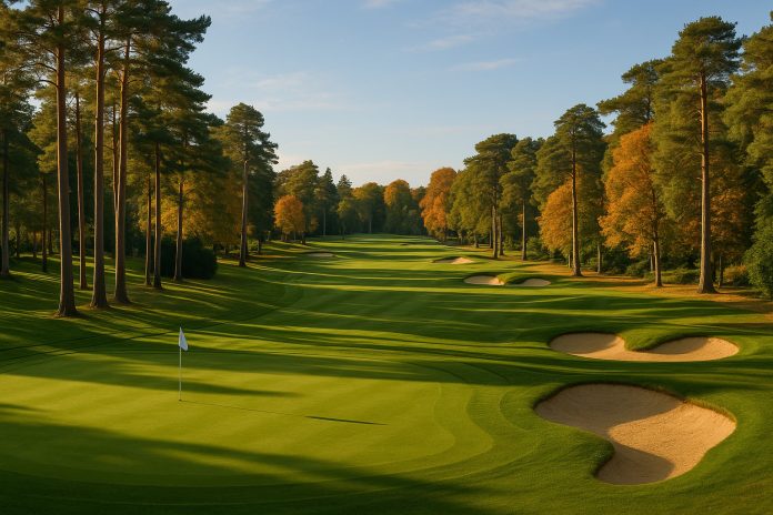 Ludvig Åberg på tee under BMW Championship Wentworth 2025