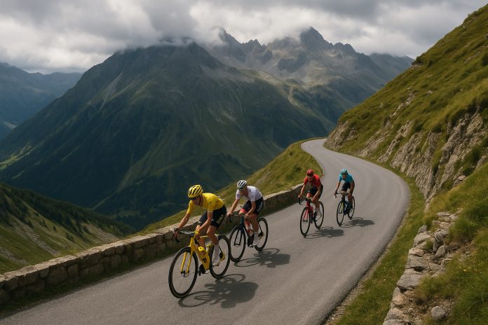 Cyklist på Mur de Kigali under VM landsvägscykling 2025